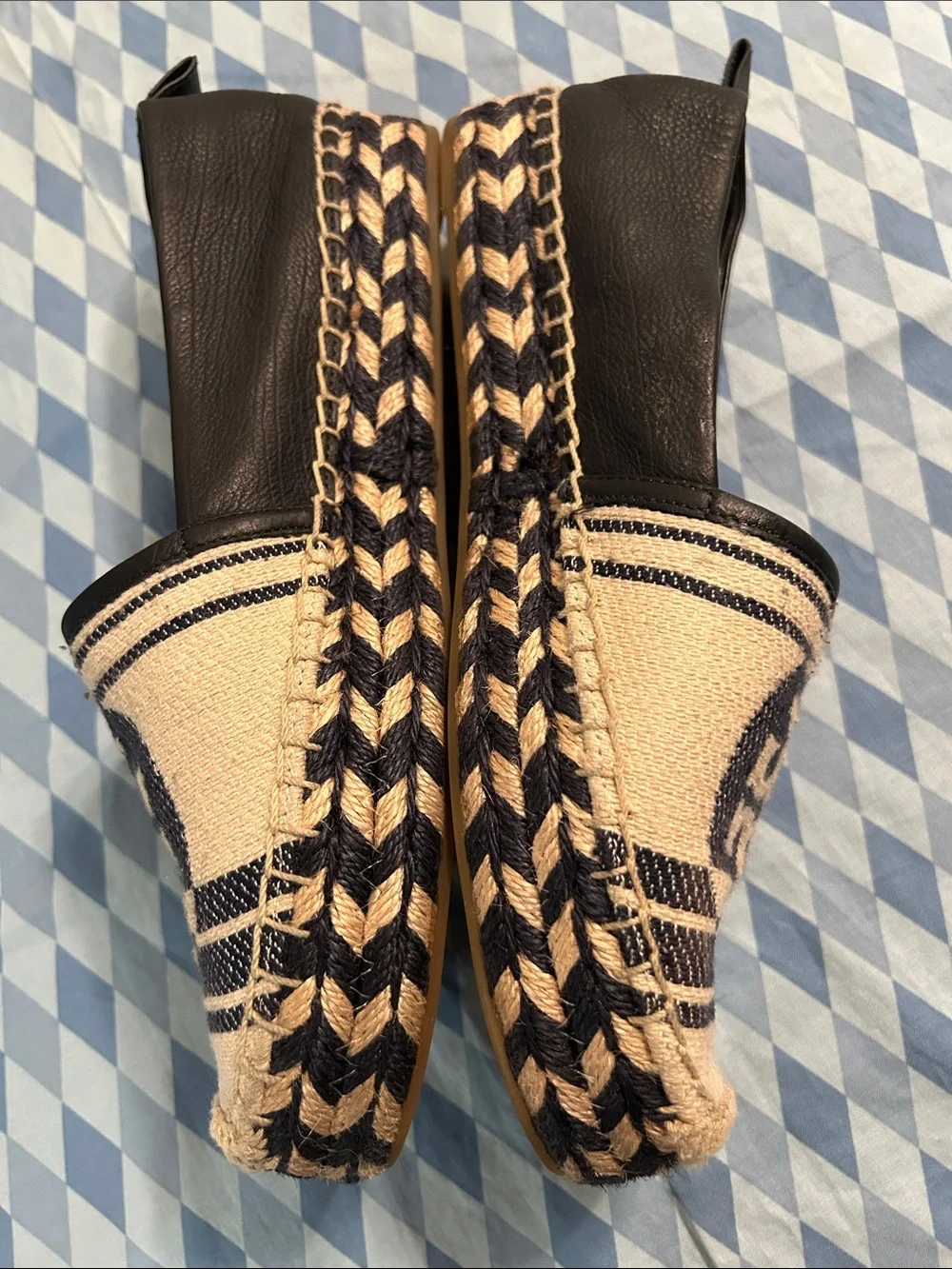 Tory Burch double T Jacquard espadrilles size 9